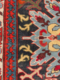 3'10 x 5' Antique Eagle Kazak rug #2014 / 4x5 Vintage Rug - Blue Parakeet Rugs