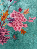 4x7 Antique Art Deco Chinese Rug #2697 - Blue Parakeet Rugs