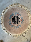 1'8'' Round Antique Peking Chinese Rug #2698 - Blue Parakeet Rugs