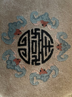1'8'' Round Antique Peking Chinese Rug #2698 - Blue Parakeet Rugs