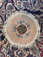 1'8'' Round Antique Peking Chinese Rug #2698 - Blue Parakeet Rugs