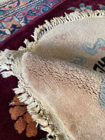1'8'' Round Antique Peking Chinese Rug #2698 - Blue Parakeet Rugs
