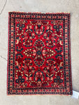 1’10 x 2’6 Antique Sarouk mat rug #2183 / 2x3 Vintage Rug - Blue Parakeet Rugs