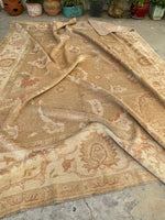 9'1 x 11'7 Heavy duty Vintage Turkish Oushak rug #2185 / 9x12 Vintage Rug - Blue Parakeet Rugs