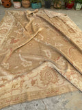 9'1 x 11'7 Heavy duty Vintage Turkish Oushak rug #2185 / 9x12 Vintage Rug - Blue Parakeet Rugs