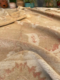 9'1 x 11'7 Heavy duty Vintage Turkish Oushak rug #2185 / 9x12 Vintage Rug - Blue Parakeet Rugs
