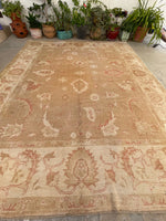 9'1 x 11'7 Heavy duty Vintage Turkish Oushak rug #2185 / 9x12 Vintage Rug - Blue Parakeet Rugs