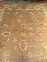 9'1 x 11'7 Heavy duty Vintage Turkish Oushak rug #2185 / 9x12 Vintage Rug - Blue Parakeet Rugs