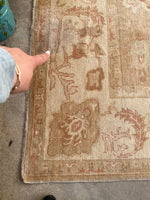9'1 x 11'7 Heavy duty Vintage Turkish Oushak rug #2185 / 9x12 Vintage Rug - Blue Parakeet Rugs
