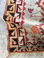 1'8 x 3'1 Antique Turkish Rug / small vintage rug / scatter rug - Blue Parakeet Rugs