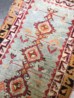 1'8 x 3'1 Antique Turkish Rug / small vintage rug / scatter rug - Blue Parakeet Rugs