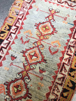 1'8 x 3'1 Antique Turkish Rug / small vintage rug / scatter rug - Blue Parakeet Rugs