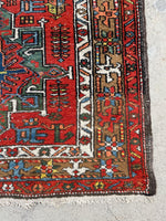 3’1 x 11’7 Antique tribal wool runner #376 / 3x12 Vintage runner - Blue Parakeet Rugs
