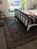 5’1 x 8’1 Antique Soumak flat weave rug - Blue Parakeet Rugs