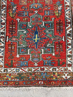 3’1 x 11’7 Antique tribal wool runner #376 / 3x12 Vintage runner - Blue Parakeet Rugs