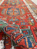 3’1 x 11’7 Antique tribal wool runner #376 / 3x12 Vintage runner - Blue Parakeet Rugs