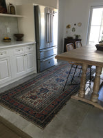 4'3 x 9'8 Worn Antique Caucasian Rug - Blue Parakeet Rugs