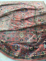 9'1 x 13' love worn antique Persian Mahal Rug - Blue Parakeet Rugs