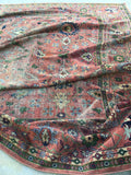 9'1 x 13' love worn antique Persian Mahal Rug - Blue Parakeet Rugs