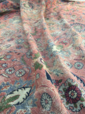 9'1 x 13' love worn antique Persian Mahal Rug - Blue Parakeet Rugs