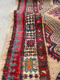3'1 x 14'1 Antique Persian Camel Wool Runner #2349 - Blue Parakeet Rugs