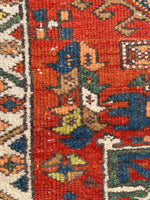 3’1 x 11’7 Antique tribal wool runner #376 / 3x12 Vintage runner - Blue Parakeet Rugs