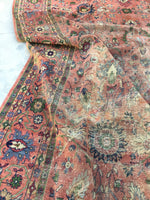 9'1 x 13' love worn antique Persian Mahal Rug - Blue Parakeet Rugs