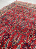 4'5 x 5'9 Antique Iron Rug Bidjar rug #2186ML / 5x6 Vintage Rug - Blue Parakeet Rugs