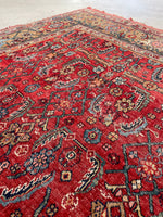 4'5 x 5'9 Antique Iron Rug Bidjar rug #2186ML / 5x6 Vintage Rug - Blue Parakeet Rugs