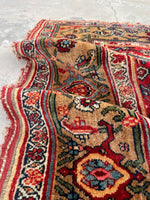 4'5 x 5'9 Antique Iron Rug Bidjar rug #2186ML / 5x6 Vintage Rug - Blue Parakeet Rugs