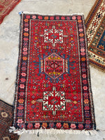 3x5 Vintage Persian Gharajeh Rug #1303-B - Blue Parakeet Rugs
