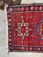 3x5 Vintage Persian Gharajeh Rug #1303-B - Blue Parakeet Rugs