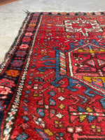 3x5 Vintage Persian Gharajeh Rug #1303-B - Blue Parakeet Rugs