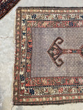3'7 x 6'3 Antique Kurdish Lavander rug #2189ML / 4x6 Vintage Rug - Blue Parakeet Rugs