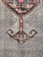 3'7 x 6'3 Antique Kurdish Lavander rug #2189ML / 4x6 Vintage Rug - Blue Parakeet Rugs
