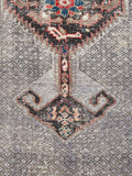 3'7 x 6'3 Antique Kurdish Lavander rug #2189ML / 4x6 Vintage Rug - Blue Parakeet Rugs