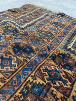 3'1 x 4'4 Antique Baluch Prayer rug #1172-A - Blue Parakeet Rugs