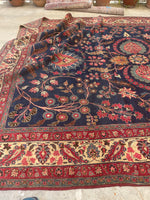 10'4 x 13' Antique Persian rug #1838 / Large Vintage Rug / 10x13 Vintage Rug - Blue Parakeet Rugs