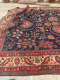 10'4 x 13' Antique Persian rug #1838 / Large Vintage Rug / 10x13 Vintage Rug - Blue Parakeet Rugs