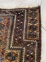 3'1 x 4'4 Antique Baluch Prayer rug #1172-A - Blue Parakeet Rugs