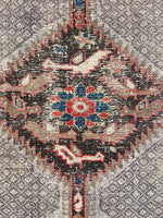 3'7 x 6'3 Antique Kurdish Lavander rug #2189ML / 4x6 Vintage Rug - Blue Parakeet Rugs