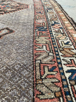 3'7 x 6'3 Antique Kurdish Lavander rug #2189ML / 4x6 Vintage Rug - Blue Parakeet Rugs