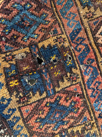 3'1 x 4'4 Antique Baluch Prayer rug #1172-A - Blue Parakeet Rugs