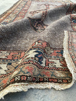 3'7 x 6'3 Antique Kurdish Lavander rug #2189ML / 4x6 Vintage Rug - Blue Parakeet Rugs