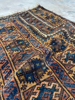 3'1 x 4'4 Antique Baluch Prayer rug #1172-A - Blue Parakeet Rugs