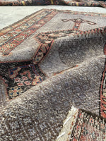 3'7 x 6'3 Antique Kurdish Lavander rug #2189ML / 4x6 Vintage Rug - Blue Parakeet Rugs