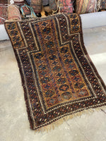 3'1 x 4'4 Antique Baluch Prayer rug #1172-A - Blue Parakeet Rugs