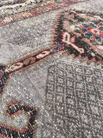 3'7 x 6'3 Antique Kurdish Lavander rug #2189ML / 4x6 Vintage Rug - Blue Parakeet Rugs