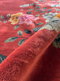 9' x 11'8 Antique Art Deco Rug #2704 / Large Vintage Rug - Blue Parakeet Rugs