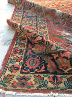 7'10 x 10'9 Worn to Perfection Persian Heriz Rug - Blue Parakeet Rugs
